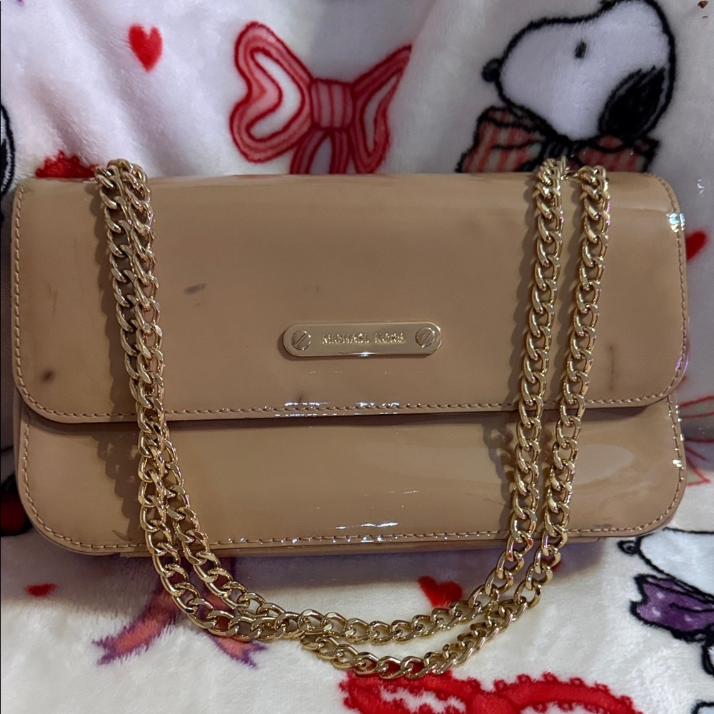 Michael Kors Beverly Clutch Shoulder Handbag Nude preowned